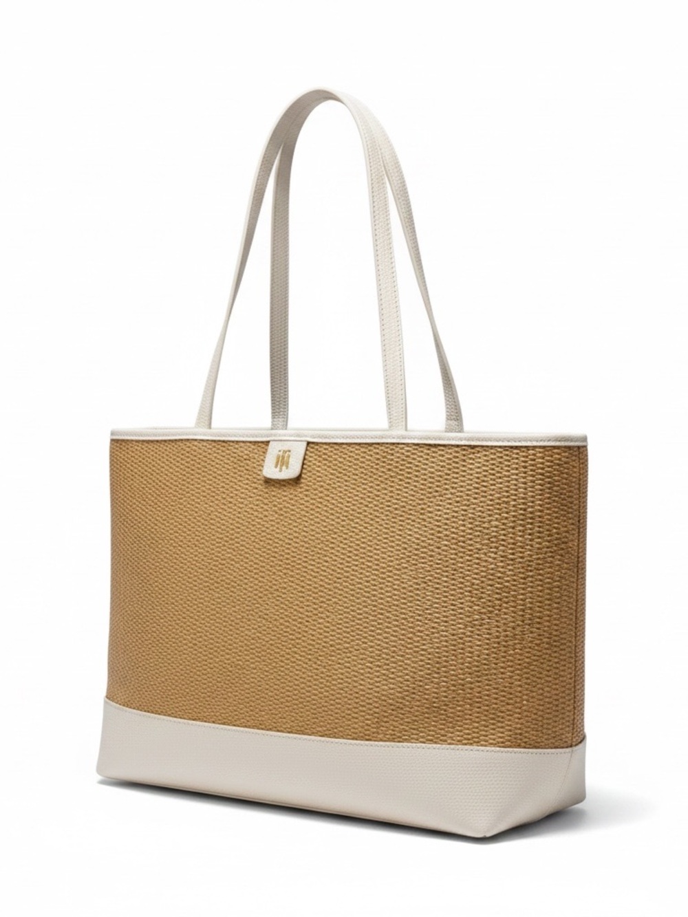 Tommy Hilfiger Woven Straw Tote Bag with Cream Trim